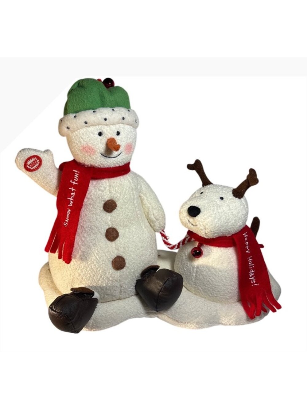 Hallmark Jingle Pals Snow What Fun  Animated Musical Snowman and Dog 10” Tall Vt